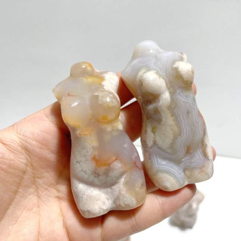 13 Pieces Sakura Flower Agate Goddess Carving - Wholesale Crystals
