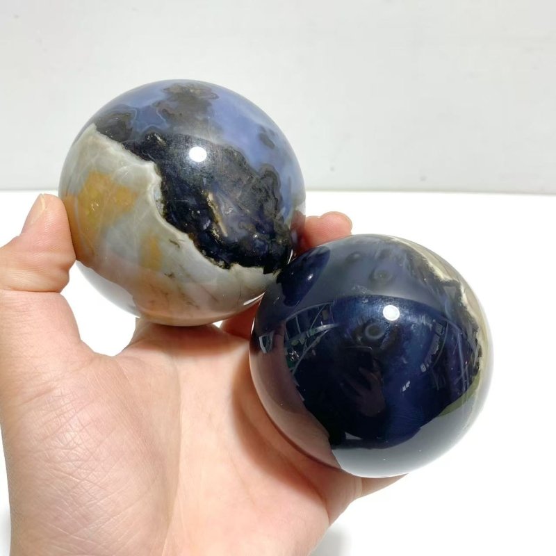 13 Pieces Volcano Agate Sphere(UV - Reactive) - Wholesale Crystals