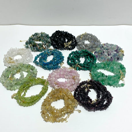 13 Types Chip Bracelets Wholesale Obsidian Rutile Quartz Clear Quartz - Wholesale Crystals