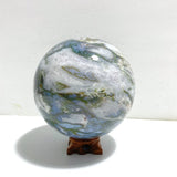 13CM Large Druzy Geode Moss Agate Beautiful Sphere - Wholesale Crystals
