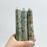 14 - 16CM Green Sakura Flower Agate Tower Point Wholesale - Wholesale Crystals