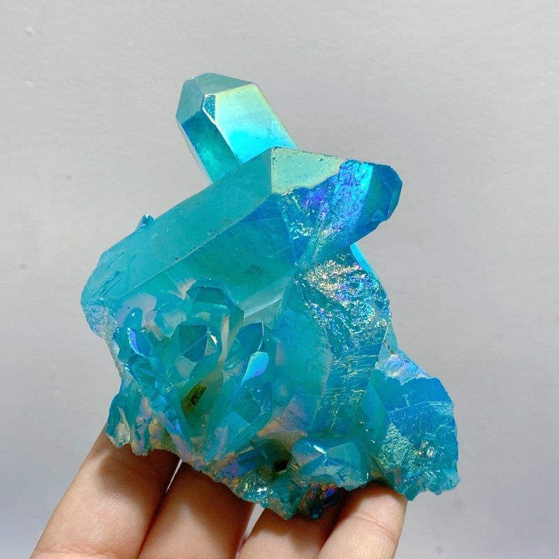 14 Pieces Aura Colorful Clear Quartz Cluster - Wholesale Crystals