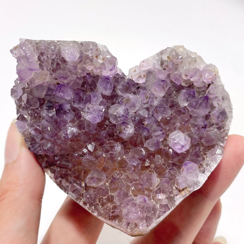 14 Pieces Beautiful Large Amethyst Cluster Heart - Wholesale Crystals