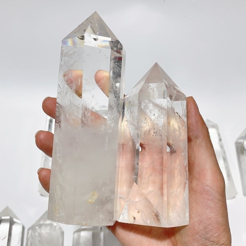 14 Pieces Fat Clear Quartz Tower Points Crystal -Wholesale Crystals