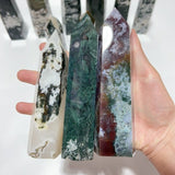 14 Pieces Fat Moss Agate Crystal Tower Points -Wholesale Crystals