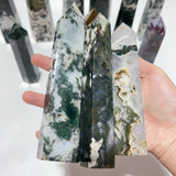 14 Pieces Fat Moss Agate Crystal Tower Points -Wholesale Crystals