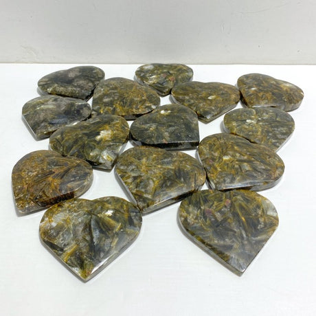 14 Pieces Green Mica Heart -Wholesale Crystals