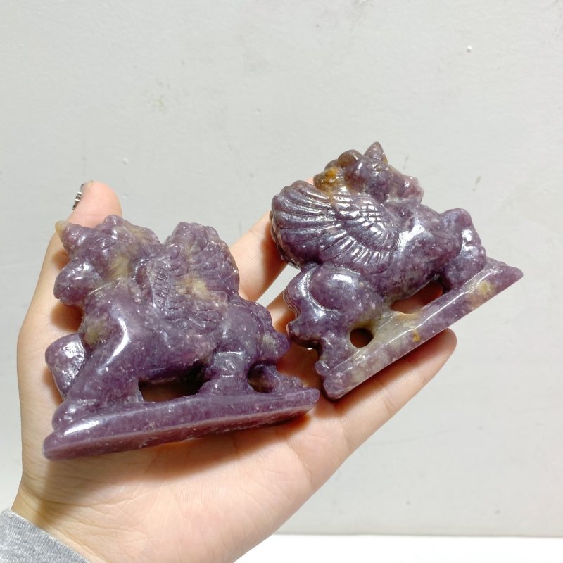 14 Pieces Lepidolite Unicorn Carving Closeout -Wholesale Crystals