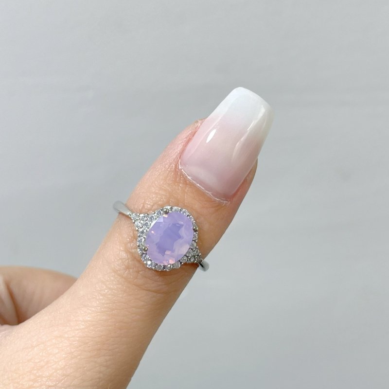 14 Pieces S925 Lavender Quartz Cut Faceted Ring Style #1 - Wholesale Crystals