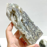 14 Pieces White Geode Druzy Moss Agate Tower Point - Wholesale Crystals