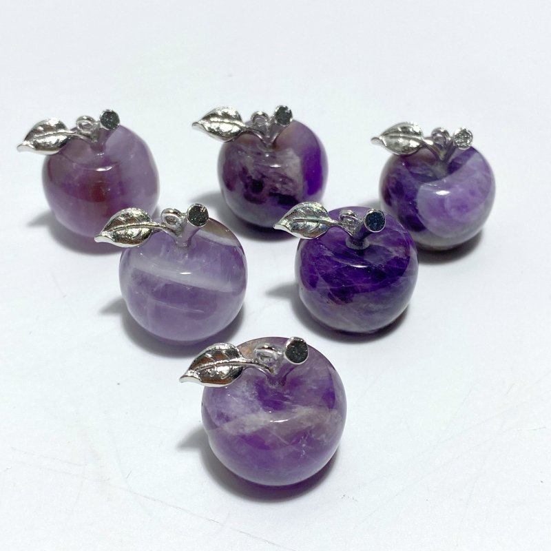 14 Types Small Apple Carving Wholesale Clear Quartz Green Aventurine Lepidolite - Wholesale Crystals