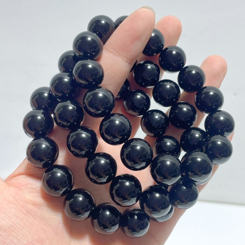 14mm Black Obsidian Bracelets Wholesale - Wholesale Crystals