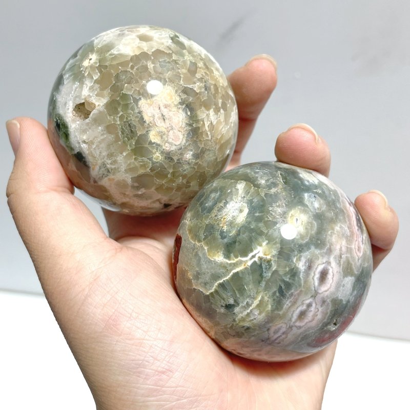 15 Pieces 6th Vein Ocean Jasper Spheres Balls - Wholesale Crystals