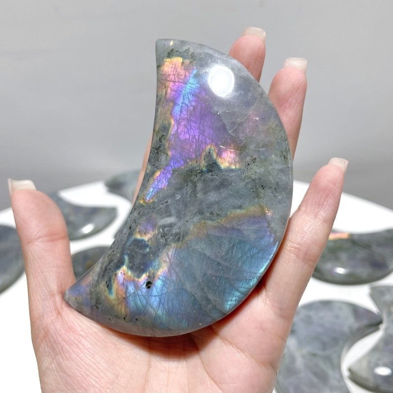 15 Pieces Beautiful Labradorite Moon Carving - Wholesale Crystals