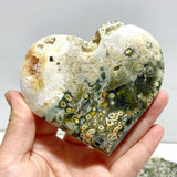 15 Pieces Large 8th Vein Ocean Jasper Heart 3 (Defect) - Wholesale Crystals
