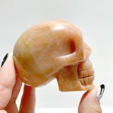 15 Pieces Orange Jade Skull Carving - Wholesale Crystals