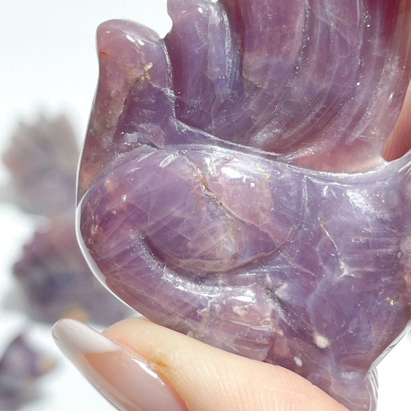 15 Pieces Purple Rose Quartz Nine - Tailed Fox Carving - Wholesale Crystals