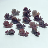 15 Pieces Purple Rose Quartz Nine - Tailed Fox Carving - Wholesale Crystals