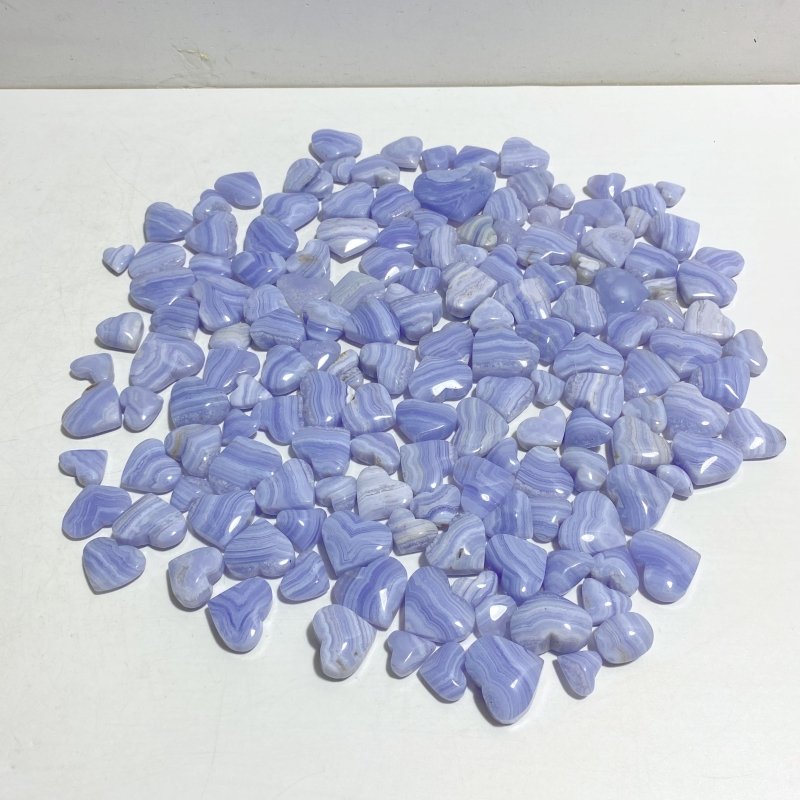 156 Pieces High Quality Blue Lace Agate Heart - Wholesale Crystals