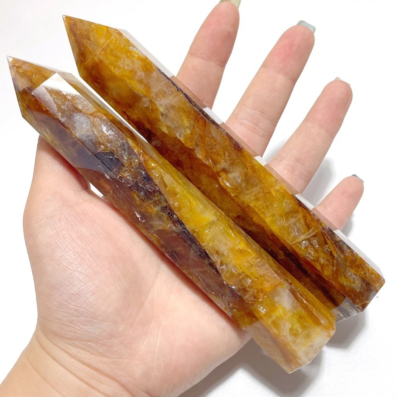 15CM Golden Hematoid Quartz Tower Point Wholesale - Wholesale Crystals