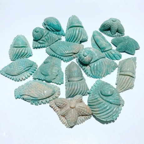 16 Pieces Amazonite Sea Animal Carving - Wholesale Crystals