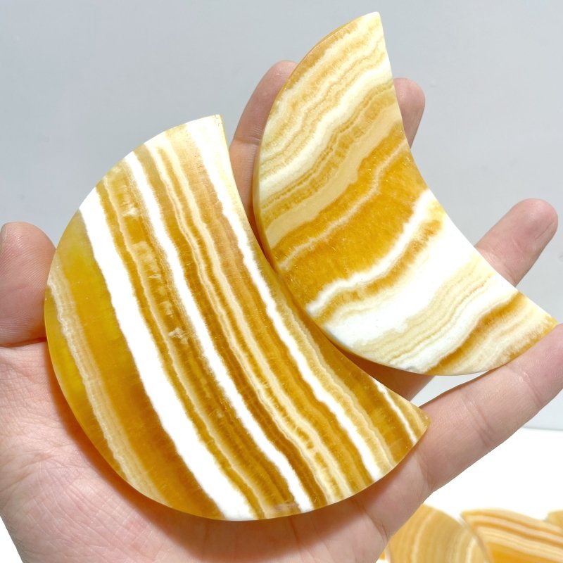 16 Pieces Beautiful Yellow Calcite Moon - Wholesale Crystals