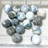 17 Pieces Beautiful Moss Agate Spheres - Wholesale Crystals