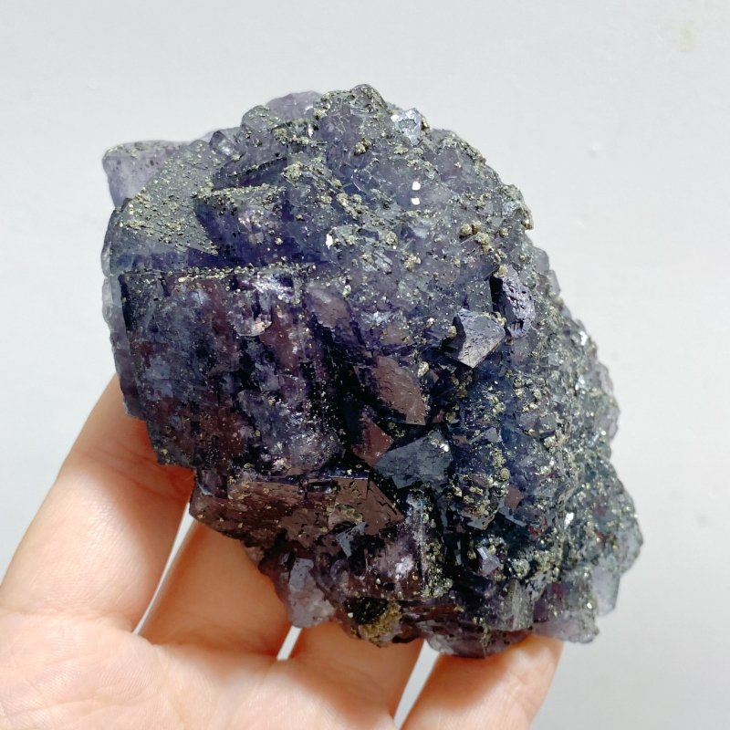 17 Pieces Blue Fluorite Mixed Pyrite Raw Stone -Wholesale Crystals