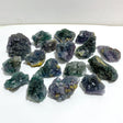 17 Pieces Blue Fluorite Mixed Pyrite Raw Stone -Wholesale Crystals