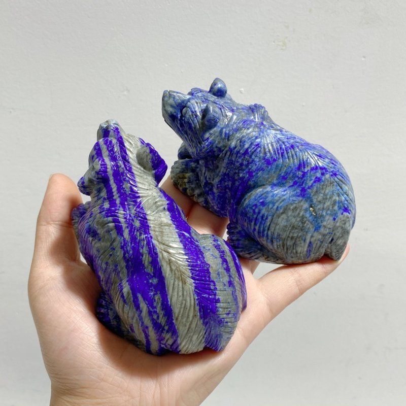 17 Pieces Lapis Lazuli Bears Carving -Wholesale Crystals