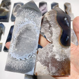 17 Pieces Large Four-sided Druzy Geode Agate Points -Wholesale Crystals
