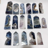 17 Pieces Large Four-sided Druzy Geode Agate Points -Wholesale Crystals