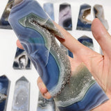 17 Pieces Large Four-sided Druzy Geode Agate Points -Wholesale Crystals