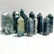 17 Pieces Moss Agate Four - Sided Points - Wholesale Crystals