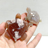 17 Pieces Sakura Flower Agate Sea Turtle Carving -Wholesale Crystals
