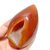 18 Pieces Beautiful Geode Druzy Carnelian - Wholesale Crystals