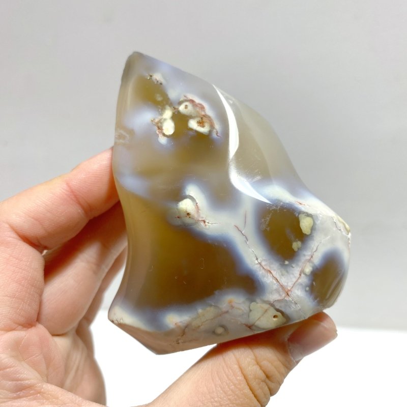 18 Pieces Black Orca Agate Flame Carving 4 - Wholesale Crystals