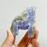 18 Pieces Geode Blue Chalcedony Druzy - Wholesale Crystals