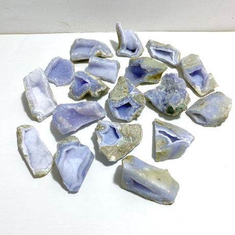 18 Pieces Geode Druzy Blue Chalcedony - Wholesale Crystals