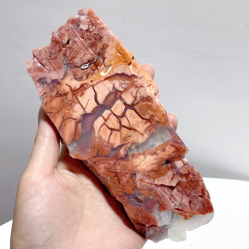 18 Pieces Polished Pink Agate Geode Free Form - Wholesale Crystals