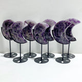 7 Pieces Chevron Amethyst Moon With Stand