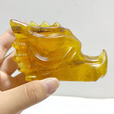13 Pieces Rainbow Fluorite Dragon Head Carving
