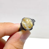 19 Pieces Beautiful Gold Rutile Quartz Different Styles Ring - Wholesale Crystals
