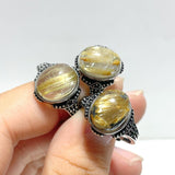 19 Pieces Beautiful Gold Rutile Quartz Different Styles Ring - Wholesale Crystals