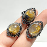 19 Pieces Beautiful Gold Rutile Quartz Different Styles Ring - Wholesale Crystals