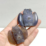 19 Pieces Geode Druzy Agate Owl Carving -Wholesale Crystals