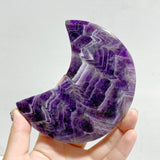 7 Pieces Chevron Amethyst Moon With Stand