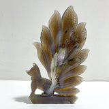 Beautiful Geode Druzy Agate Nine-tailed Fox Carving #8