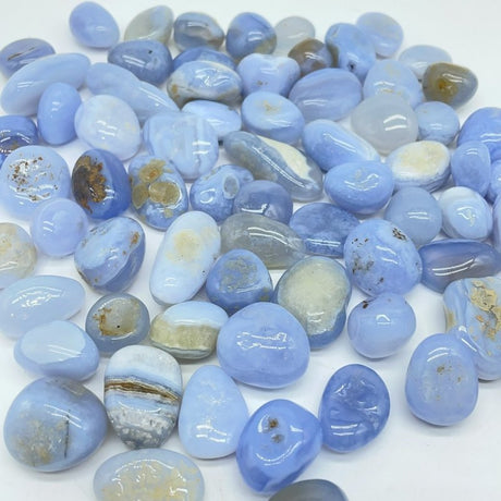 1in Blue Chalcedony Tumbled Gravel Wholesale -Wholesale Crystals
