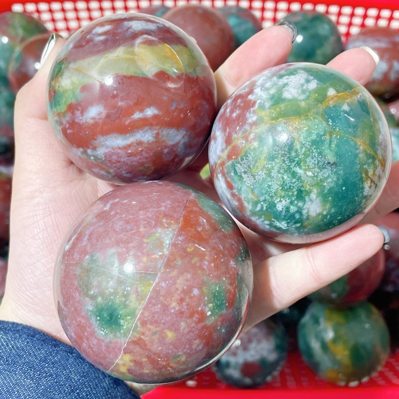 2 - 2.6in Colorful Ocean Jasper Spheres Wholesale - Wholesale Crystals